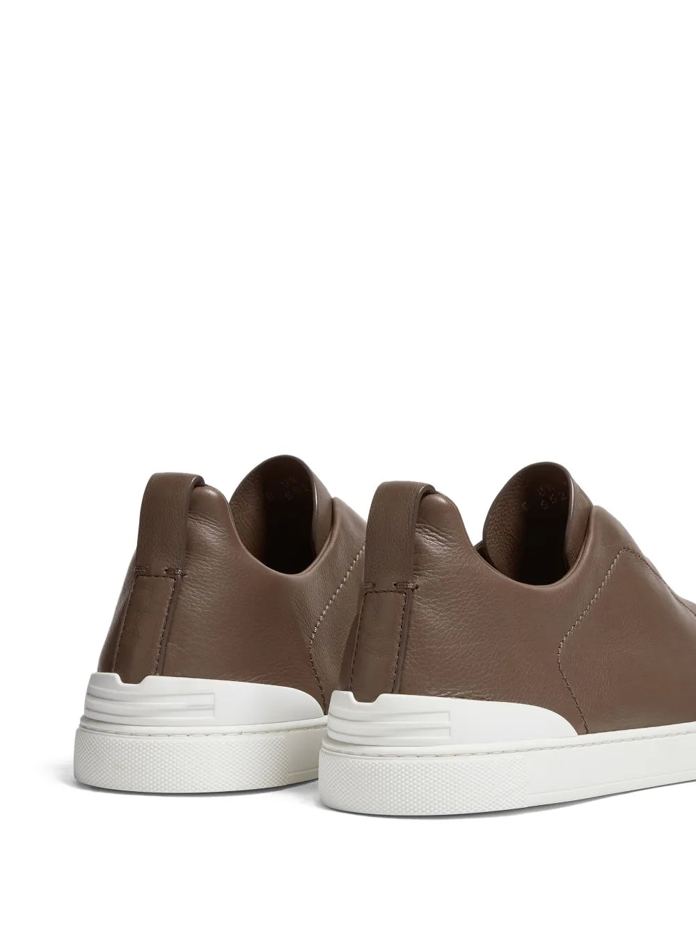 Zegna Triple Stitch?Secondskin Leather Sneakers